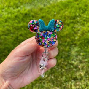 Blueconfetti Minnie Inspired Badge Reel Disney Badge Holder Badge