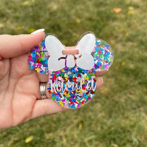 Minnie Inspired Luggage Tag | Disney Inspired Luggage Tag | Personalized Luggage | Glitter luggage tag | Disney trip