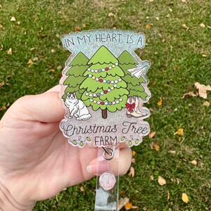 Christmas Tree Farm Badge Reel: Teacher Nurse Medical Badge Clip