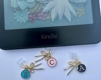 kindle initial charm | dust plug | usb-c dust cover charm | phone charm | kindle accessories | personalalized