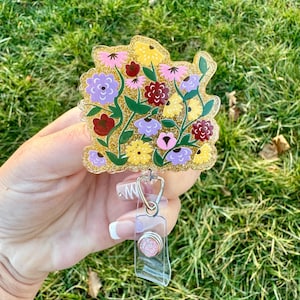 Surpise Songs Piano Flowers inspired Badge Reel | Book Badge Clip | Badge Holder | Read Badge  | nurse | teacher | eras tour