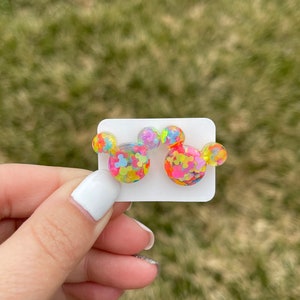 Mickey Confetti Inspired Stud Earrings