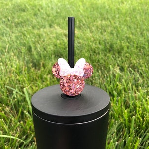 Minnie Inspired Straw Topper | Rose gold Mixed Confetti | Disney World | Disneyland | Straw Buddy | Minnie Mouse