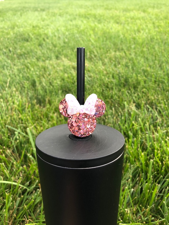 Minnie Inspired Straw Topper | Rose gold Mixed Confetti | Disney World |  Disneyland | Straw Buddy | Minnie Mouse