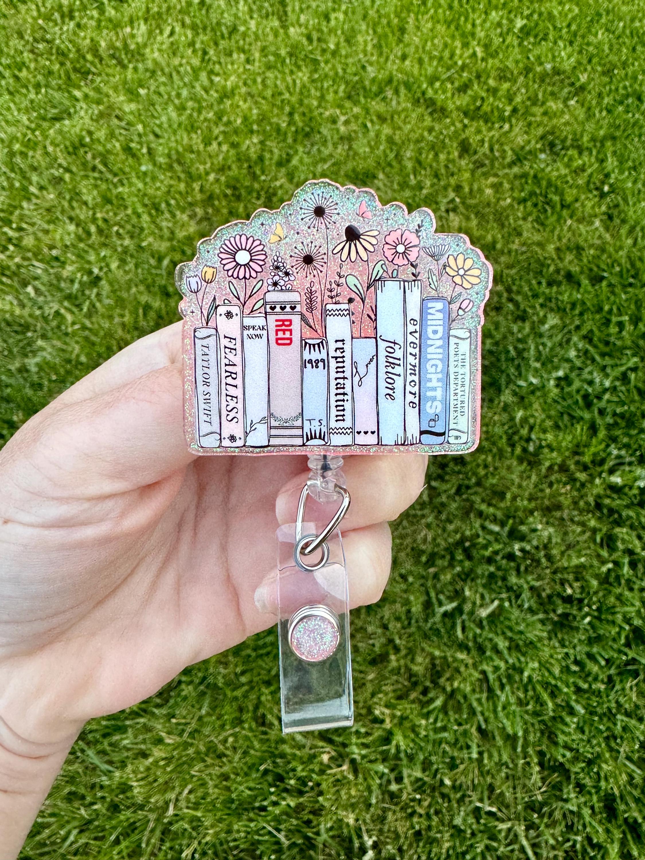 Albums Book Badge Reel | Book Badge Clip | Badge Holder | Read Badge  | nurse | teacher medical