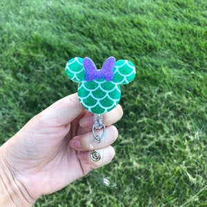 Mermaid Minnie Inspired Badge Reel | Disney badge reel | retractable badge reel | Disney world | Disneyland | teacher | nurse