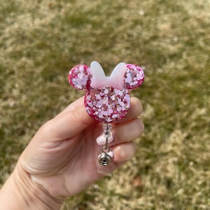 Rose Minnie Inspired Badge Reel | Disney inspired badge holder | badge clip | retractable badge | nurse | teacher