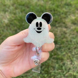 Mickey Ghost Badge Reel | Disney Inspired Badge Clip | Badge Holder | ID holder | Halloween badge | nurse | teacher | fall badge | medical