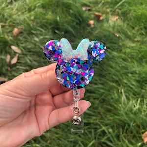 Minnie Inspired Mickey Confetti Badge Reel | Disney badge reel | Badge holder | badge clip | Disney World | Disneyland | teacher | nurse