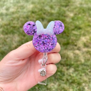 Purple Minnie Inspired Badge Reel | Disney inspired badge holder | badge clip | ID holder | nurse | teacher | dental hygienist