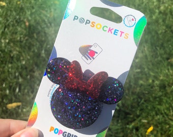 Classic Minnie Inspired Popsocket | Minnie Mouse | Disney | Disney World | Disneyland | Glitter