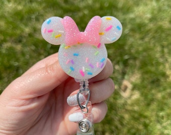 Sprinkle Minnie Inspired Badge Reel Disney Badge Holder Badge Clip Nurse  Teacher Doctor Cute Disney World Disneyland 