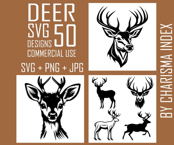 Deer SVG bundle, Deer Silhouette, Deer Vector, Deer Head svg, Baby Deer svg, DIGITAL DOWNLOAD for deer clipart craft, Deer Buck svg, Elk svg