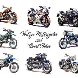 Puede incluir: Una colecci&oacute;n de motocicletas vintage y motos deportivas. Las motocicletas son de varios colores, incluyendo negro, blanco, azul y verde. Las motos est&aacute;n todas en buen estado y parecen estar bien mantenidas.