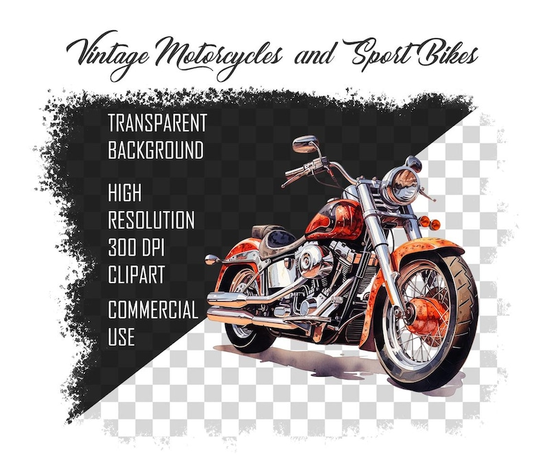 Puede incluir: Una motocicleta roja y cromada de estilo vintage con una ilustraci&oacute;n detallada. La motocicleta tiene una rueda delantera grande y una rueda trasera m&aacute;s peque&ntilde;a. La motocicleta est&aacute; aislada sobre un fondo transparente.