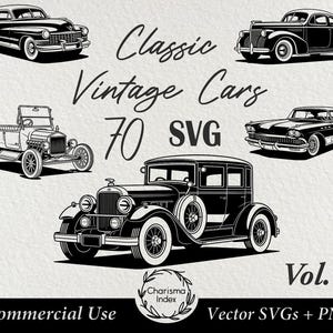 Vector Old Classic Cars 70 SVGs, Vintage Vehicles Clipart Bundle, Retro Car Sublimation Design, Vintage Car Digital Download, Commercial use