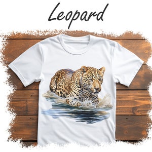 Aquarell Leopard PNG, Leopard Clipart Bundle, Leopard Sublimation Designs, Wild Cats Clipart Design Digitaler Download, kommerzielle Nutzung Bild 6