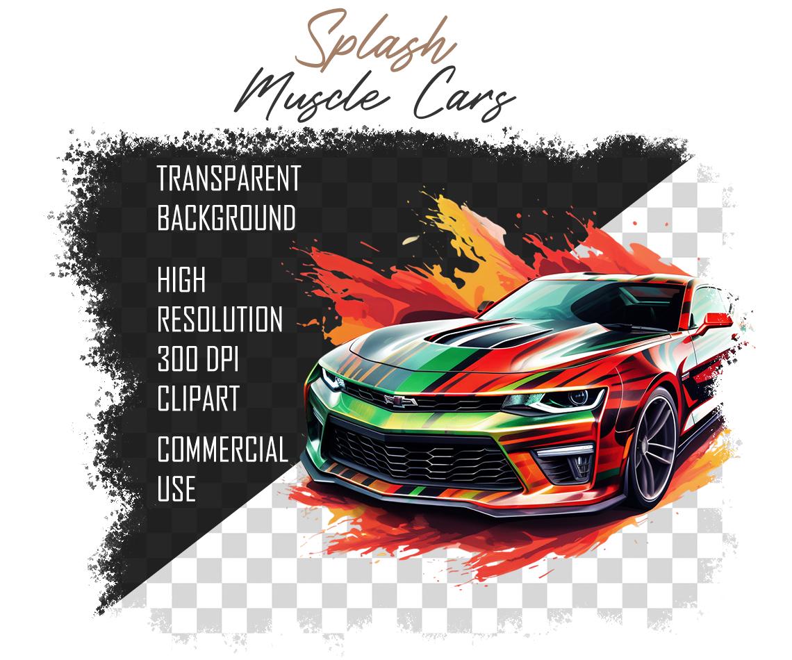 Splash Muscle Cars 84 PNG, Splash Vehicles Clipart Bundle, Hot Rod Car ...
