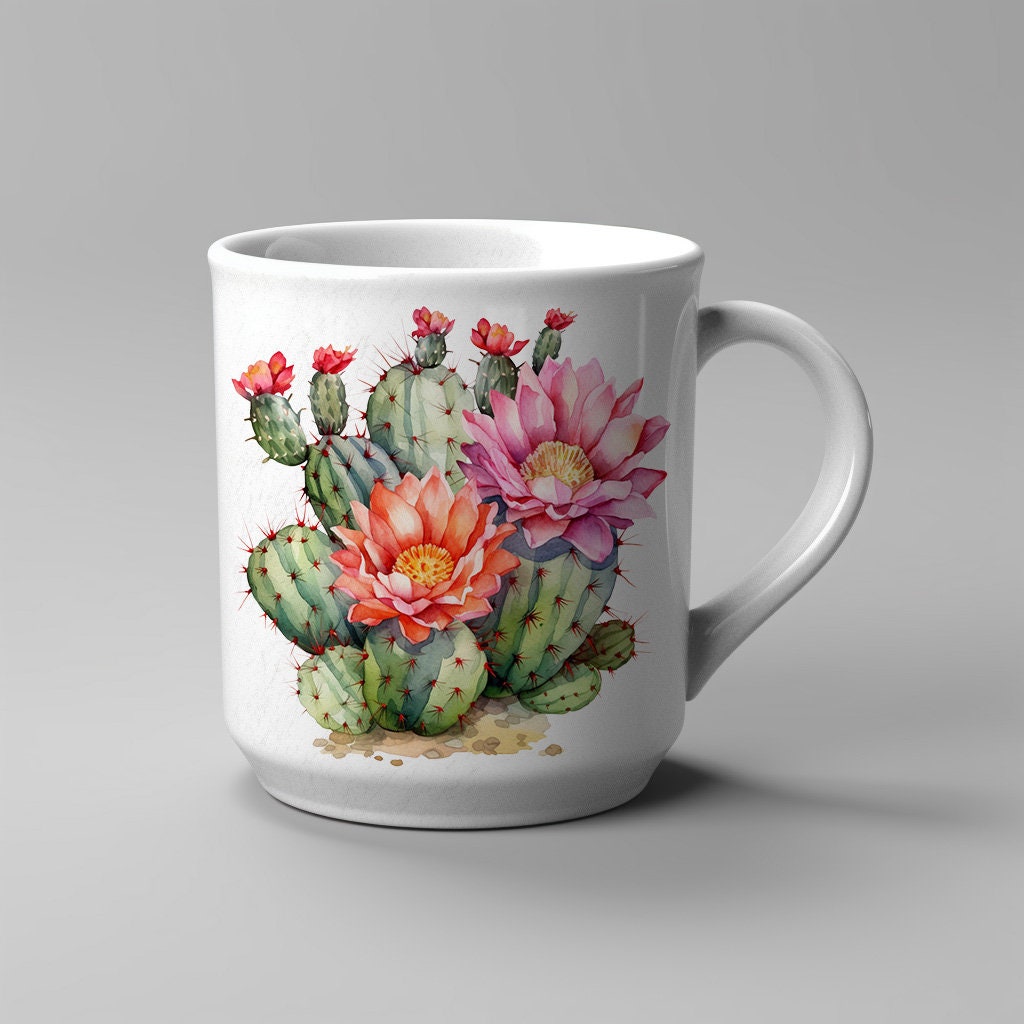 Watercolor Cactus Clipart PNG Set, Cactus Clip Art Bundle, Desert ...