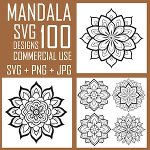 Mandala SVG bundle, Mandala Coloring pages, Mandala Laser cut files, Printable mandala Vector files, DIGITAL DOWNLOAD mandala clipart craft