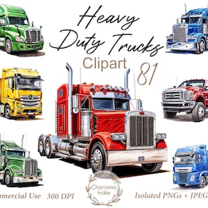 Aquarel zware vrachtwagens 81 PNG, semi vrachtwagens clipart bundel, diesel vrachtwagen sublimatie commerciële vrachtwagen, digitale download, commercieel gebruik