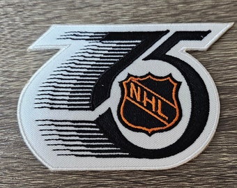 Parche del 75.º aniversario de la NHL, termoadhesivo en el reverso, temporada 1991/92