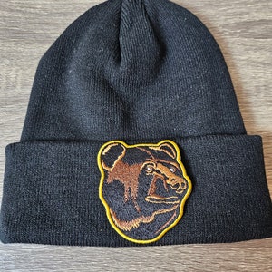 Gorra de invierno vintage con parche de los Boston Bruins de los años 90, parche en el hombro
