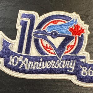 Écusson vintage 10e anniversaire des Blue Jays de Toronto, 1986