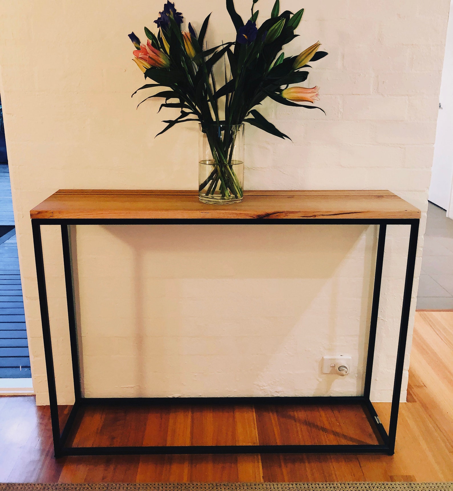 Handmade Messmate hallway table. Delivery free only to Etsy