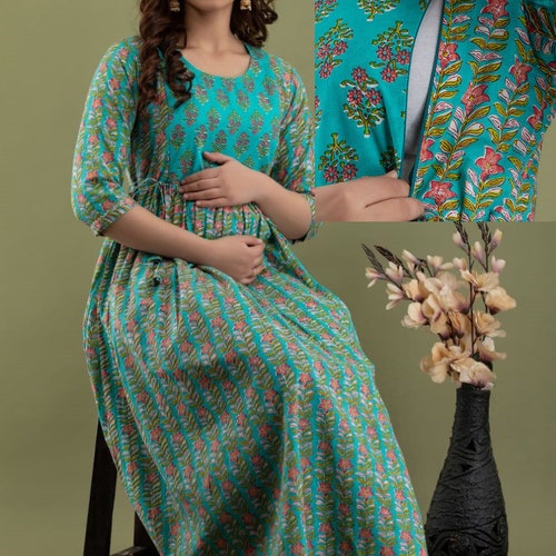 BOTH SIDE ZIP Baby Feeding Hospital Gown Floral Maternity Etsy