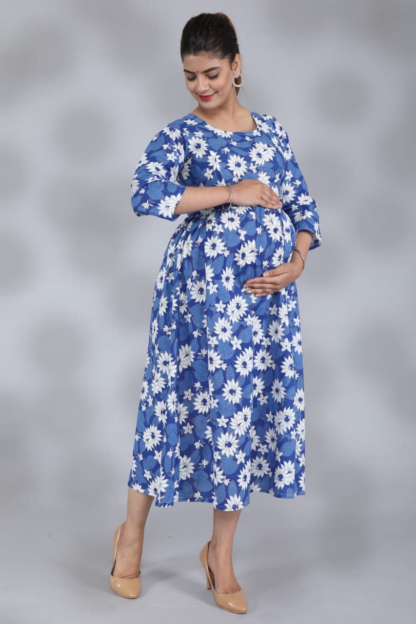 MATERNITY NURSING GOWN Dress With Belt Pregnancy Dress for Etsy