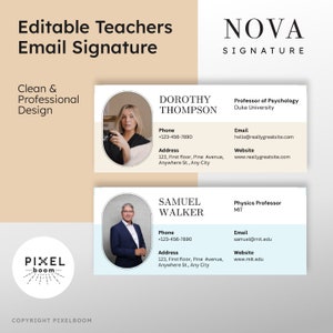 Teacher Email Signature, Editable design, Gmail & Outlook Signature, Minimal design, Canva template