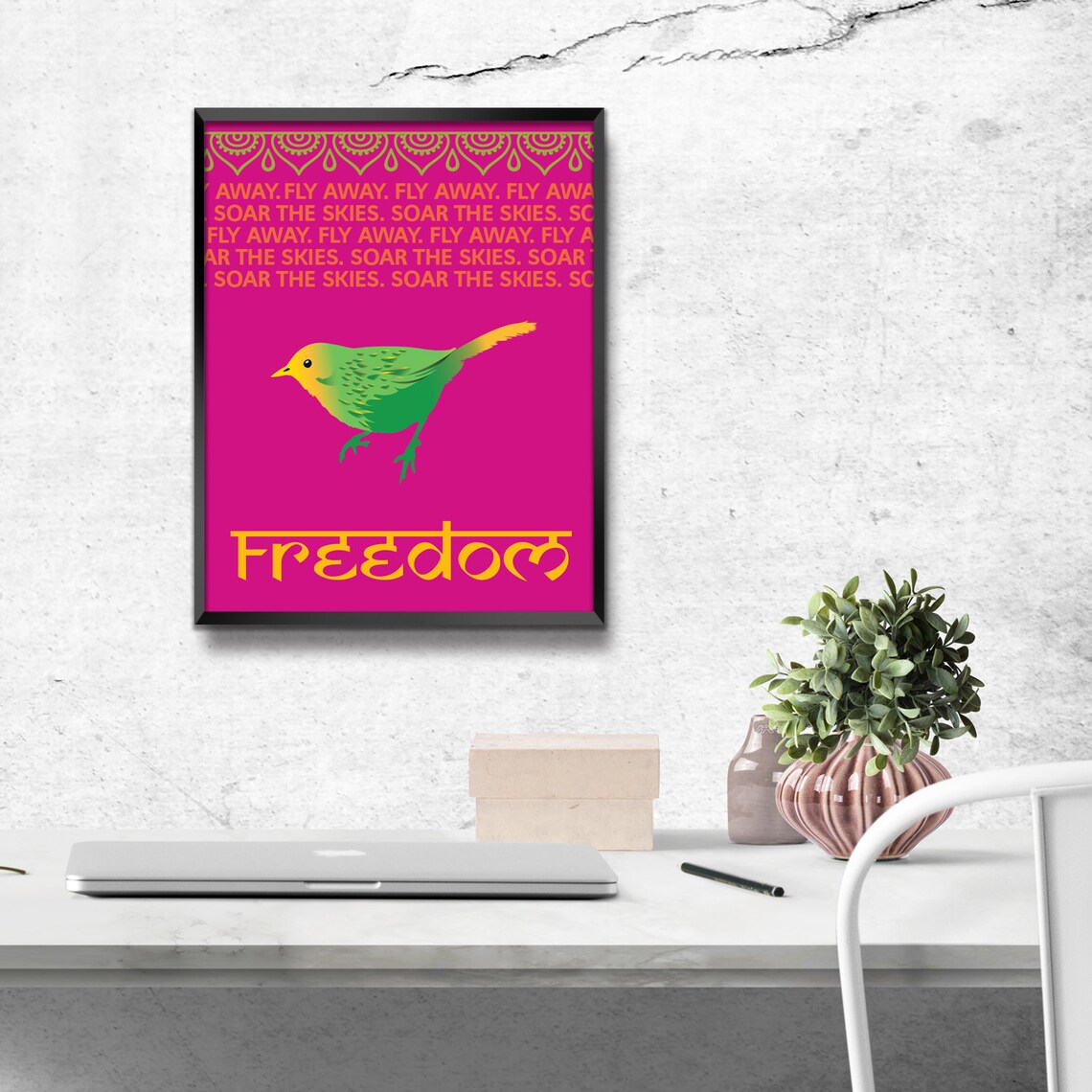 FREEDOM Wall Art Typography Design. Instant Download of Etsy