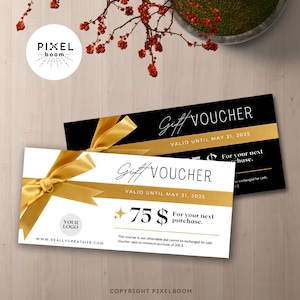 Gift Certificate Template, DIY Printable Gift Voucher, Gift Card, Business Gift Voucher, Spa Gift Voucher, Canva Printable Template
