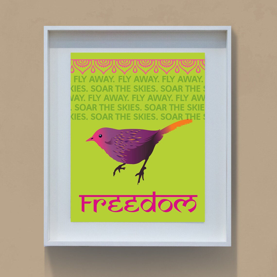 FREEDOM Wall Art Typography Design. Instant Download of Etsy