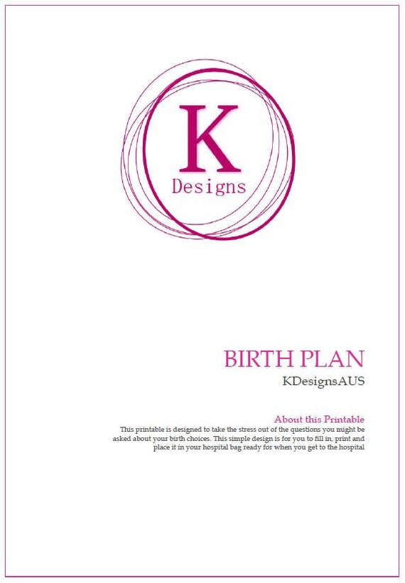 my birth plan pink birth plan choices