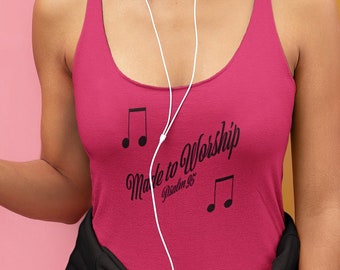 Frauen Ideal Racerback Tank "Worship"