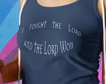 The Lord Won Christian Tank Top | Women's Racerback Gym Shirt