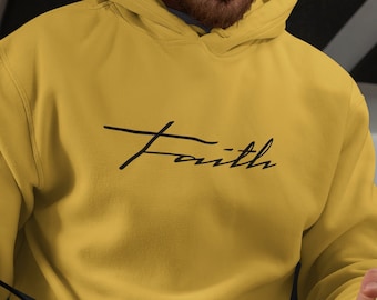 Faith Cross Christian Hoodie - Inspirational Religious Sweatshirt Gift for Men Women
