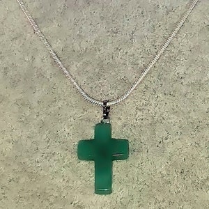 Aventurine Gemstone Cross Rope Chain Necklace Free Shipping From the ...