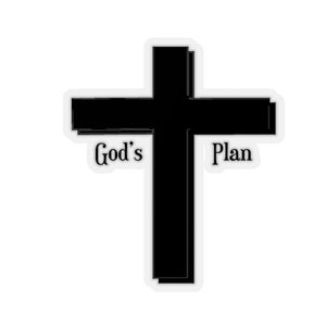 Kiss-Cut Stickers &quot;God&#39;s Plan&quot; Transparent or White Background in 4 Sizes