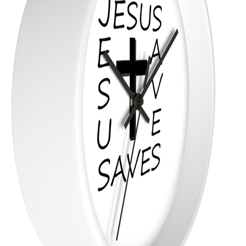 Wall Clock jesus Saves in Black or White Frame Etsy