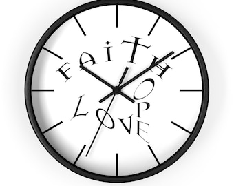 Wall Clock "Faith Hope Love"