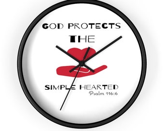 Wall Clock "God Protects the Simple Hearted"