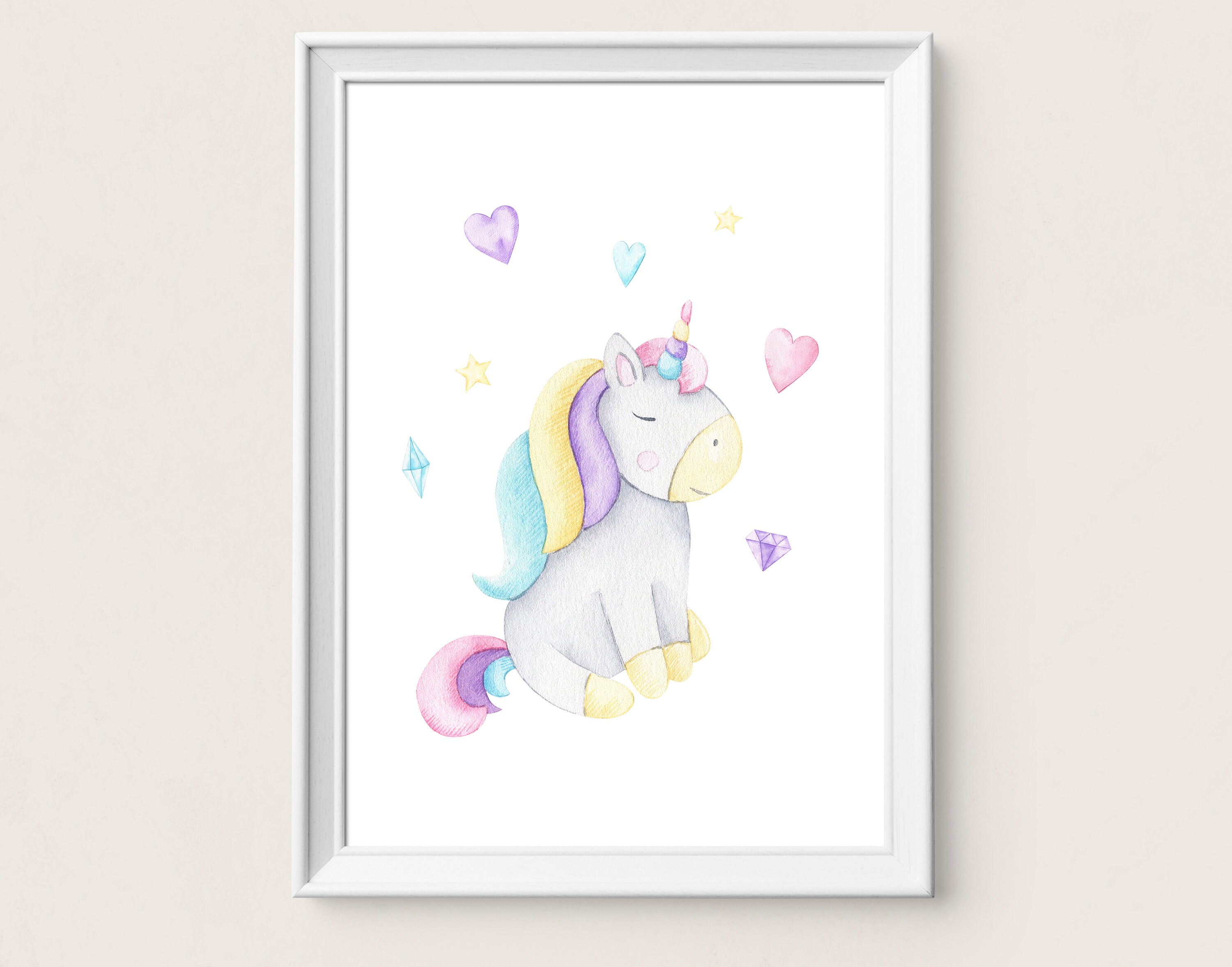 unicorn wall art set printable unicorn art girls room decor etsy