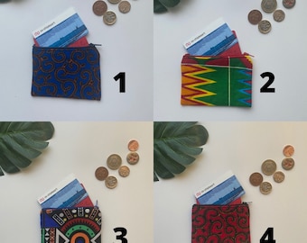 Coin Zipper Purse Card Purse African Print Fabric Ntoma Ankara Kitenge Handmade || Gift Idea