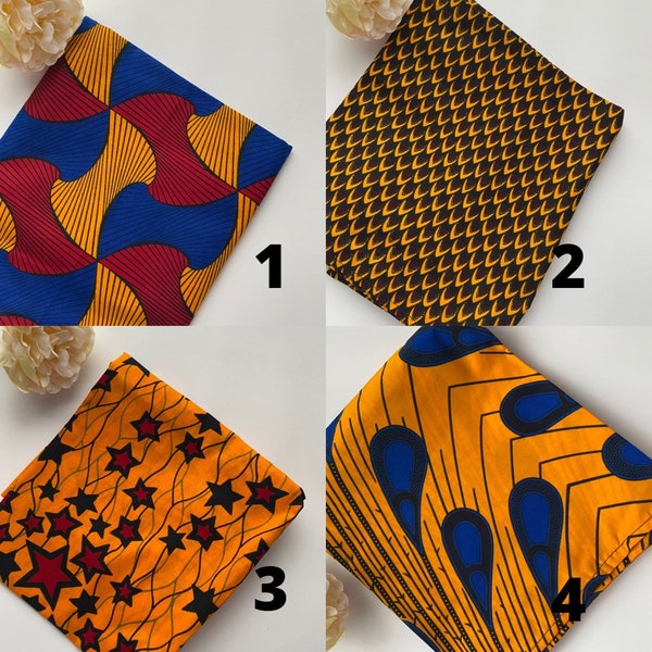 Kopftuch Blau, Rot und Gelb Afrikanischer Druck Stoff Ntoma Ankara Kopftuch Schal || Geschenk für Sie || Geschenkidee