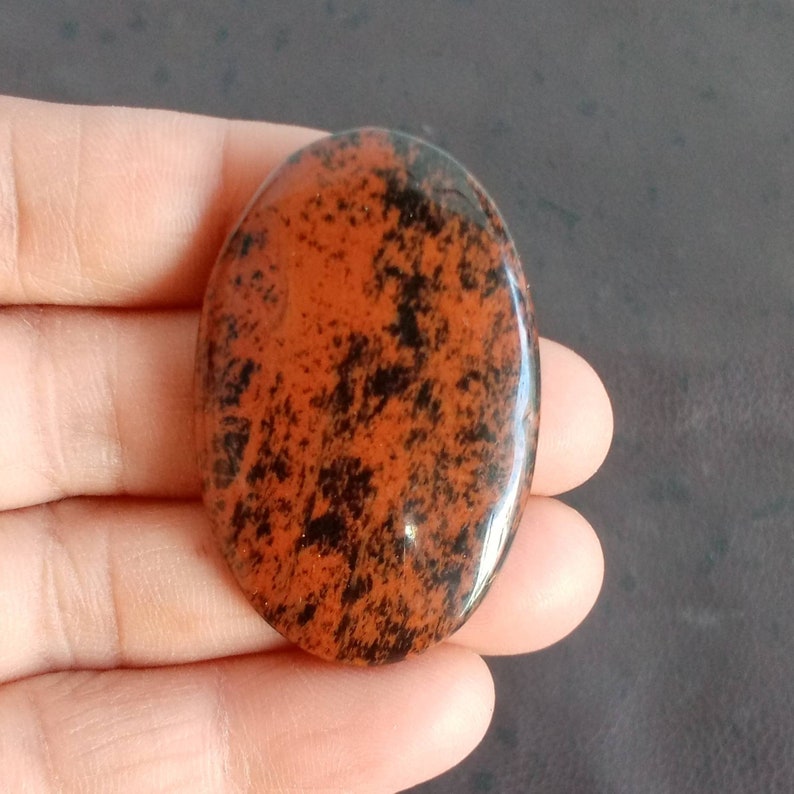 Natural Mahogany Obsidian cabochone 43\u00d727mm.44.20cts...1662#