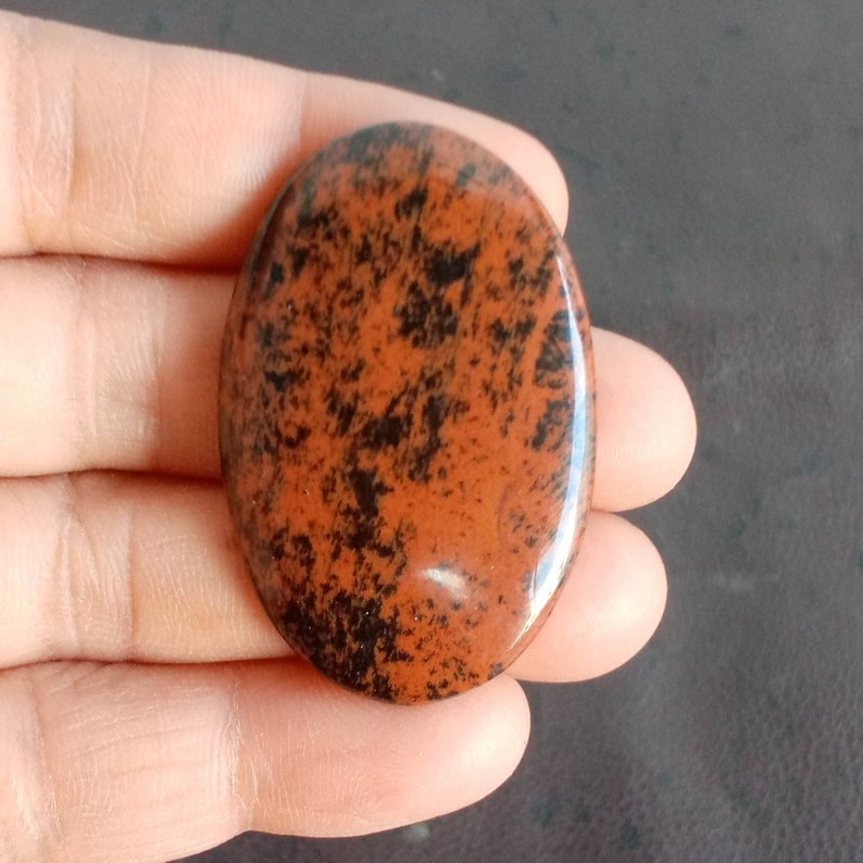 Natural Mahogany Obsidian cabochone 43\u00d727mm.44.20cts...1662#