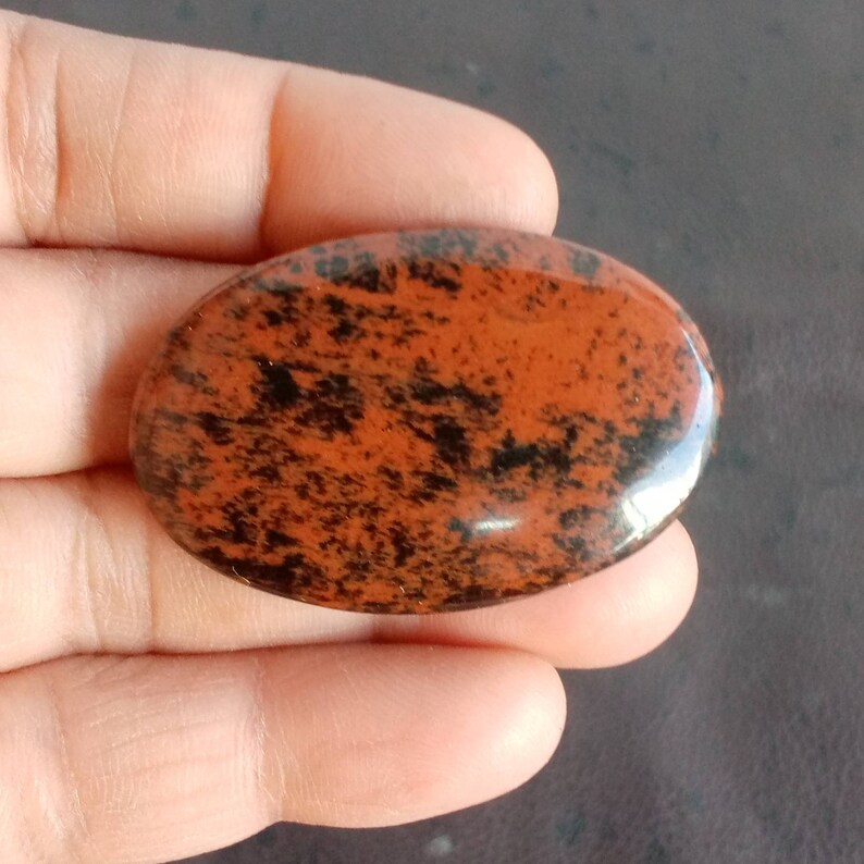 Natural Mahogany Obsidian cabochone 43\u00d727mm.44.20cts...1662#